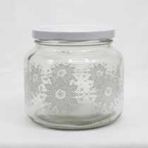 500ml Glass Jar (printed) White Lid