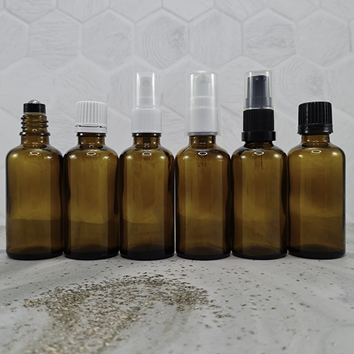Amber Dropper Bottles with Closures