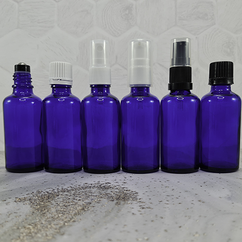 Blue Dropper Bottles with Closures