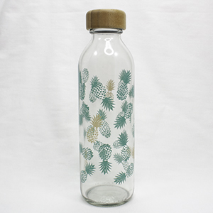 Glass Water Bottle - Pineapple