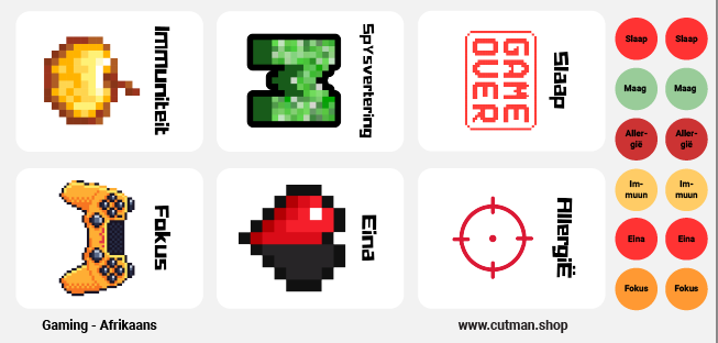 Gamer Roller Bottle Stickers English